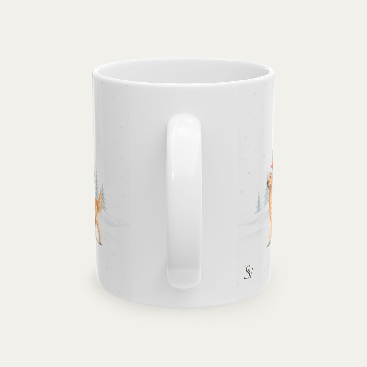 Custom Golden Retriever Golden Christmas Santa Hat Mug