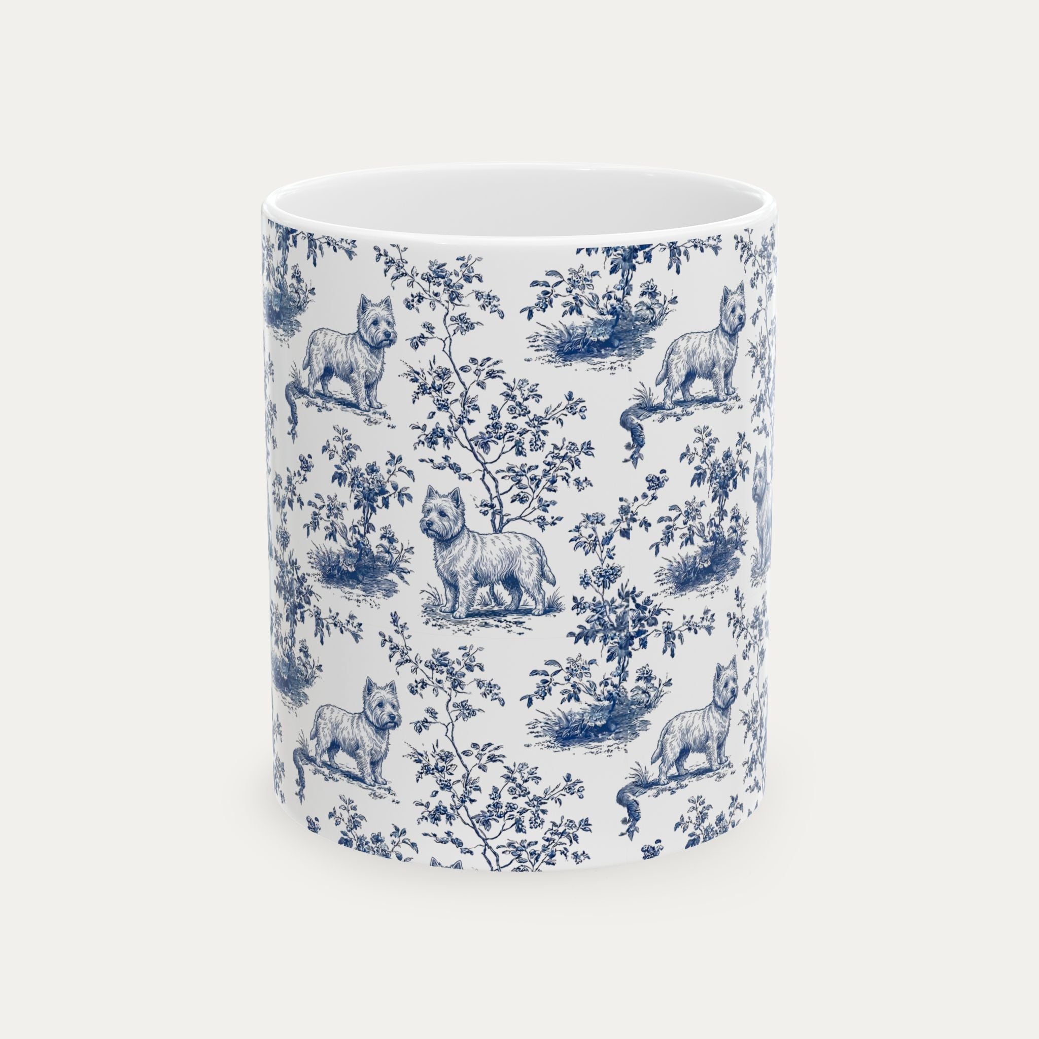 Westie Blue Toile Mug
