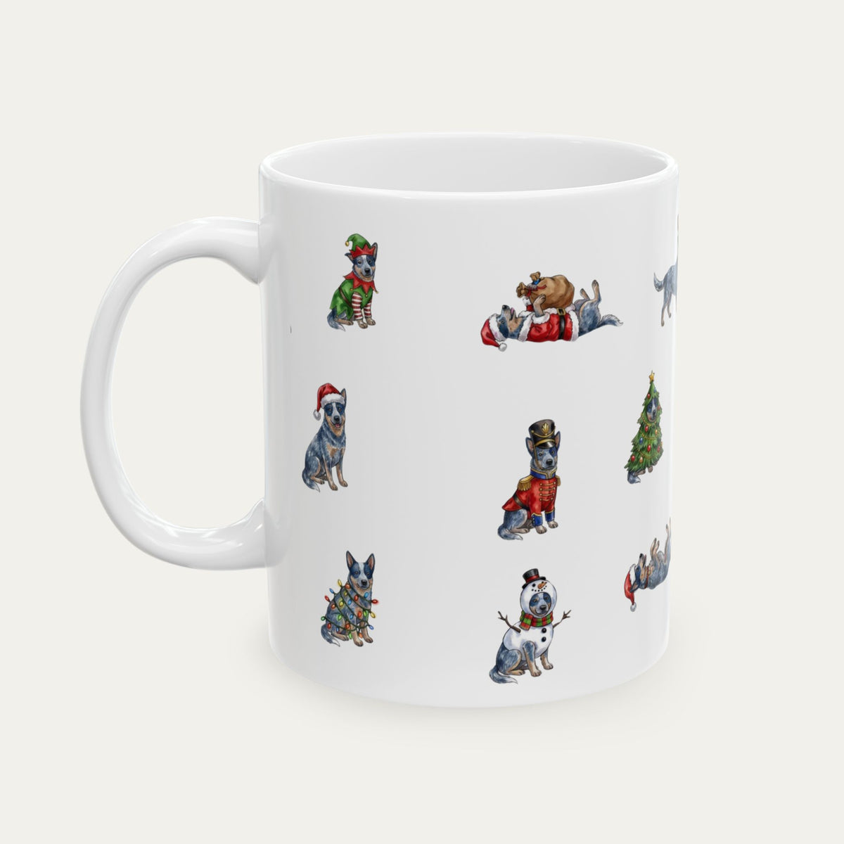 Australian Cattle Blue Christmas Mug