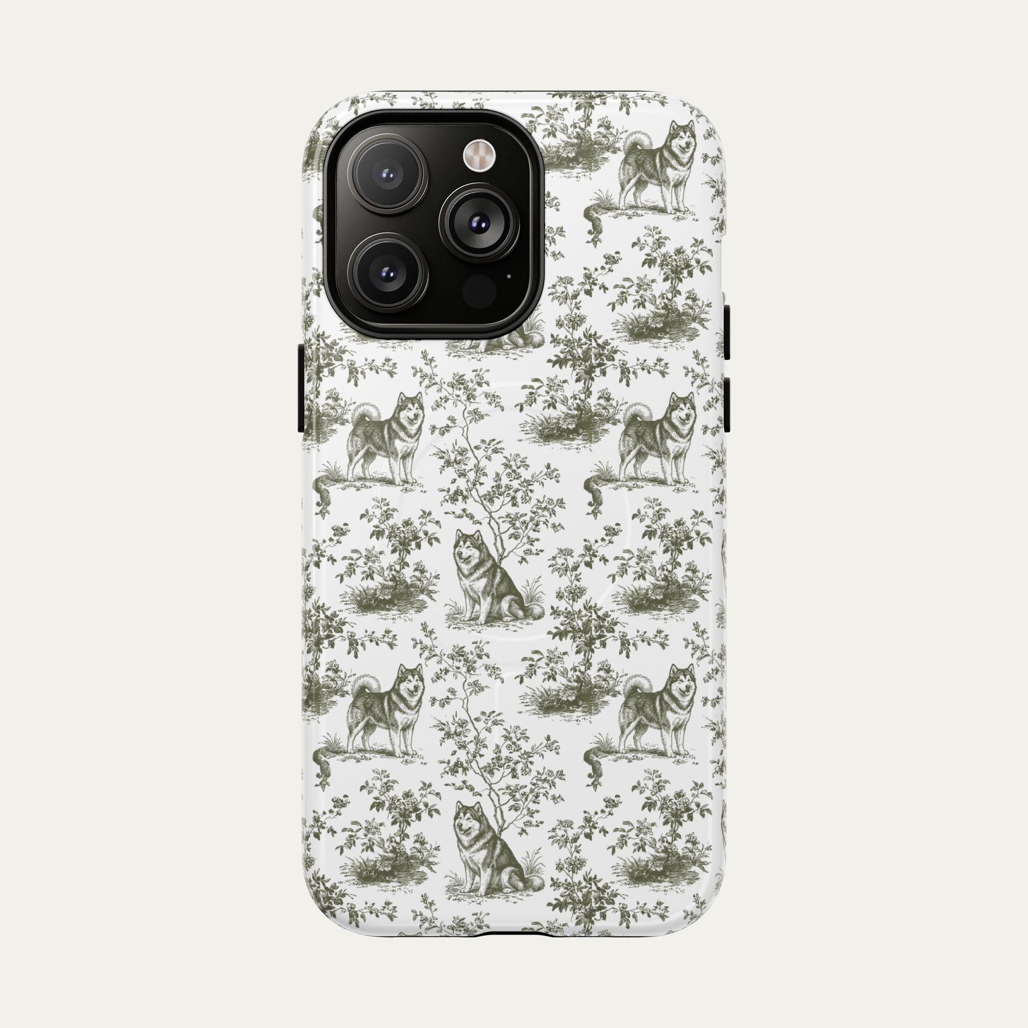 Alaskan Malamute Sage Green Toile phone Case