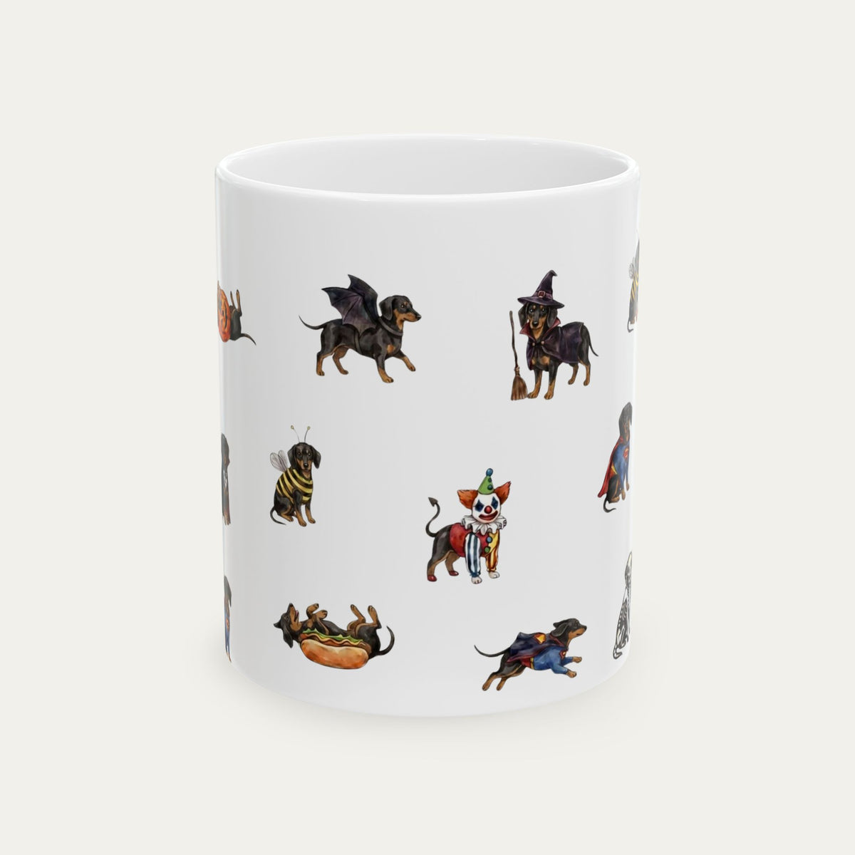 Dachshund SH Black and Tan Halloween mug