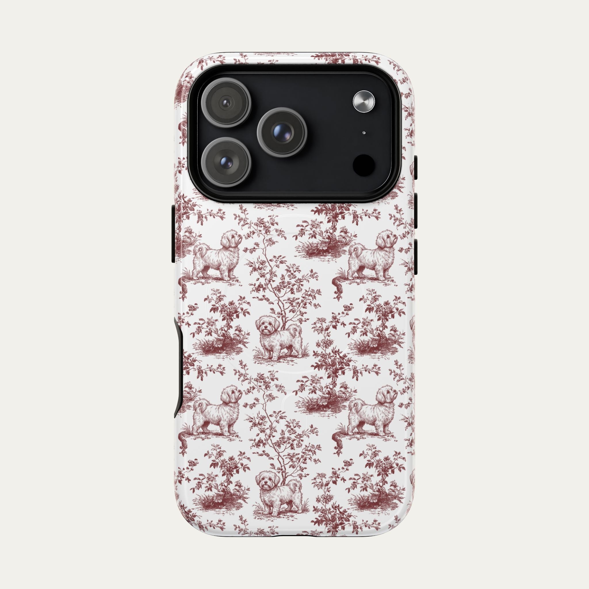 Dog Burgundy Toile phone Case