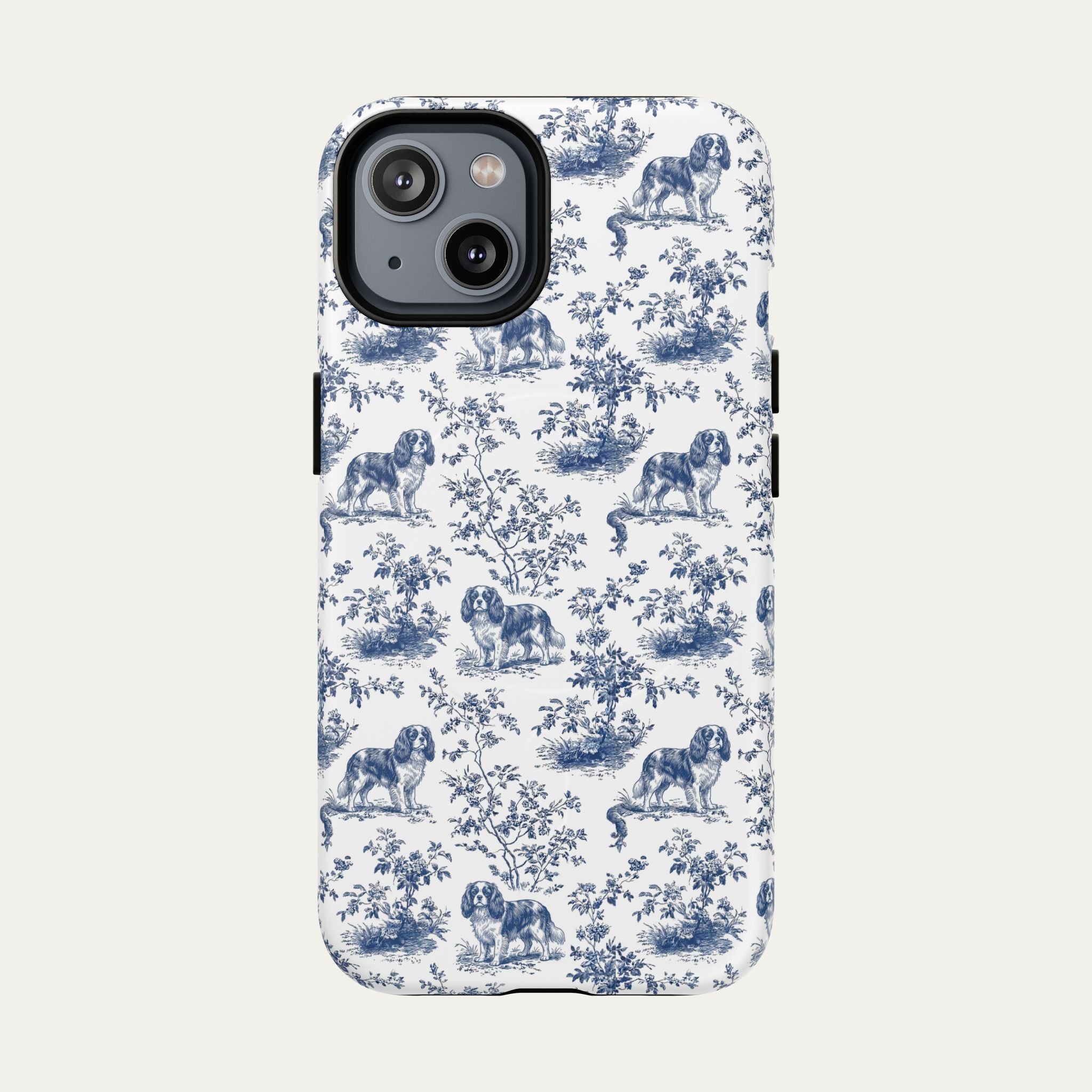 Cavalier Spaniel Blue Toile Phone case