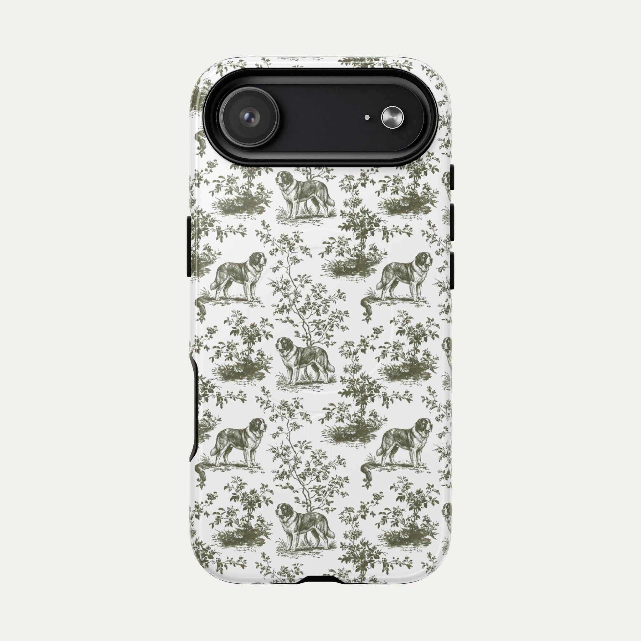 Saint Bernard Sage Green Toile phone Case