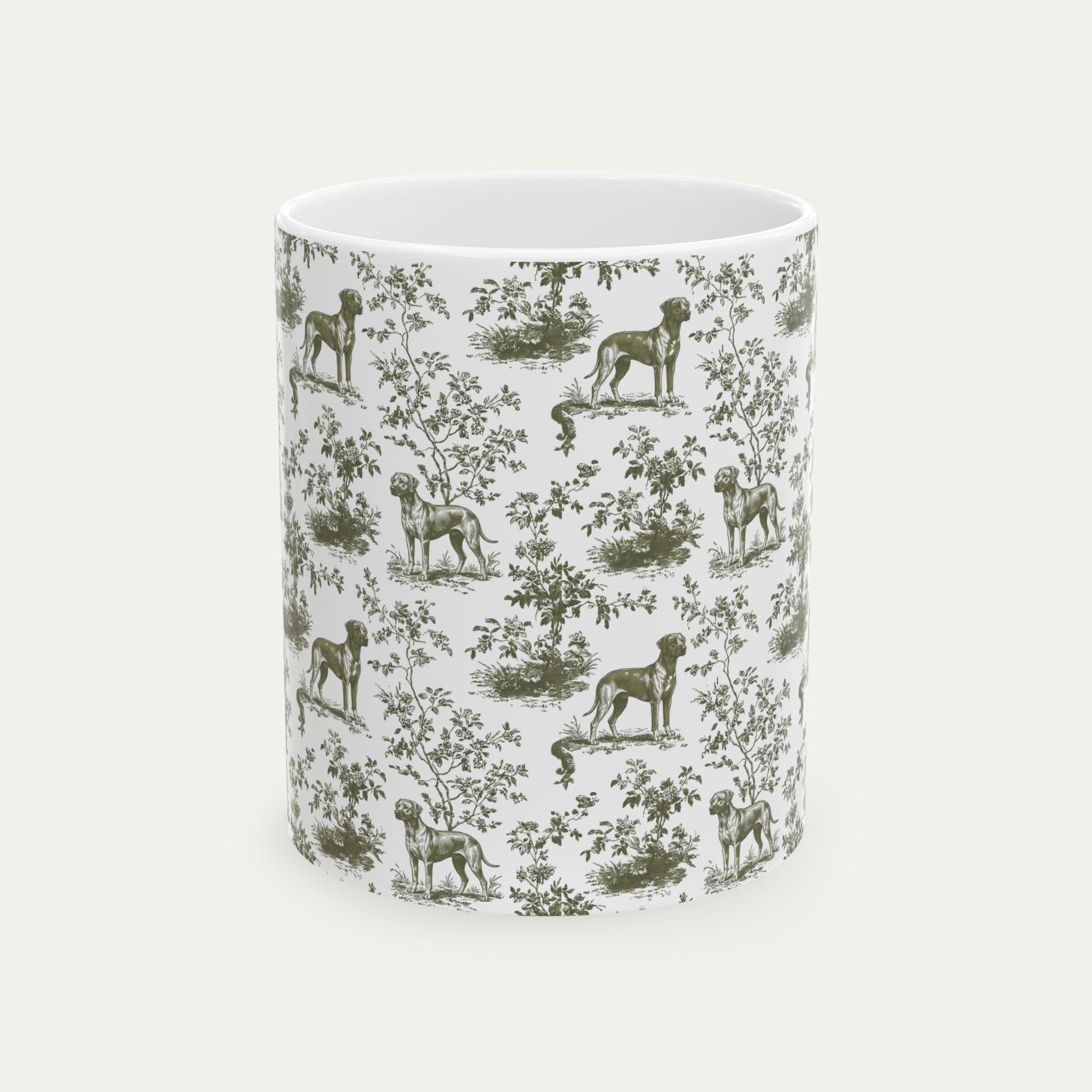 Rhodesian Ridgeback Sage Green Toile Mug