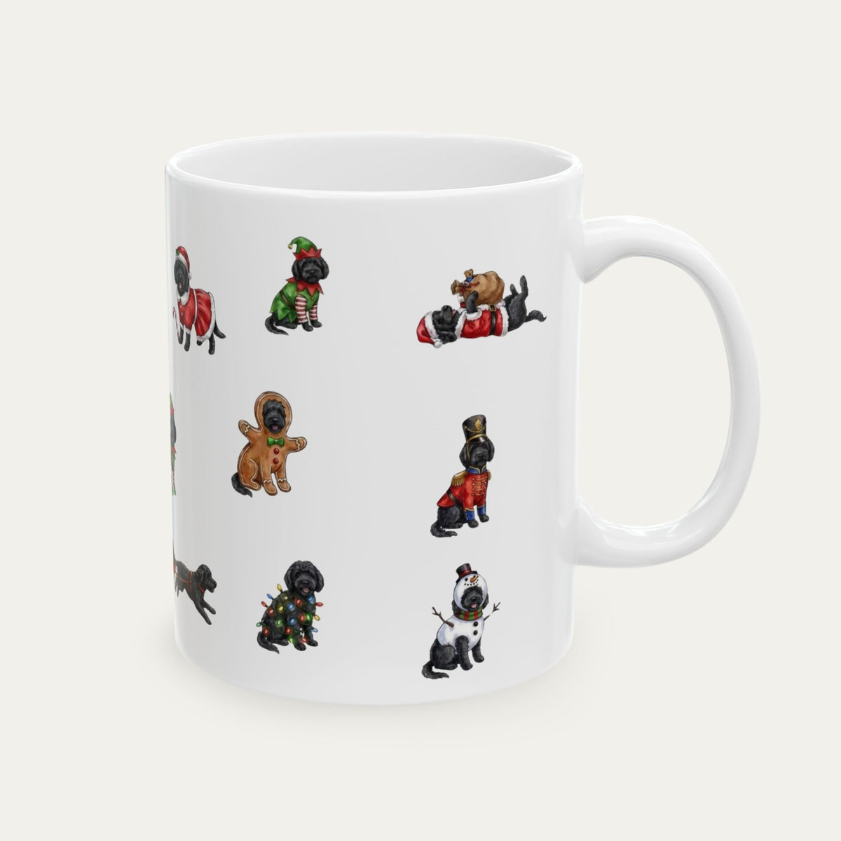 Goldendoodle Black Christmas Mug
