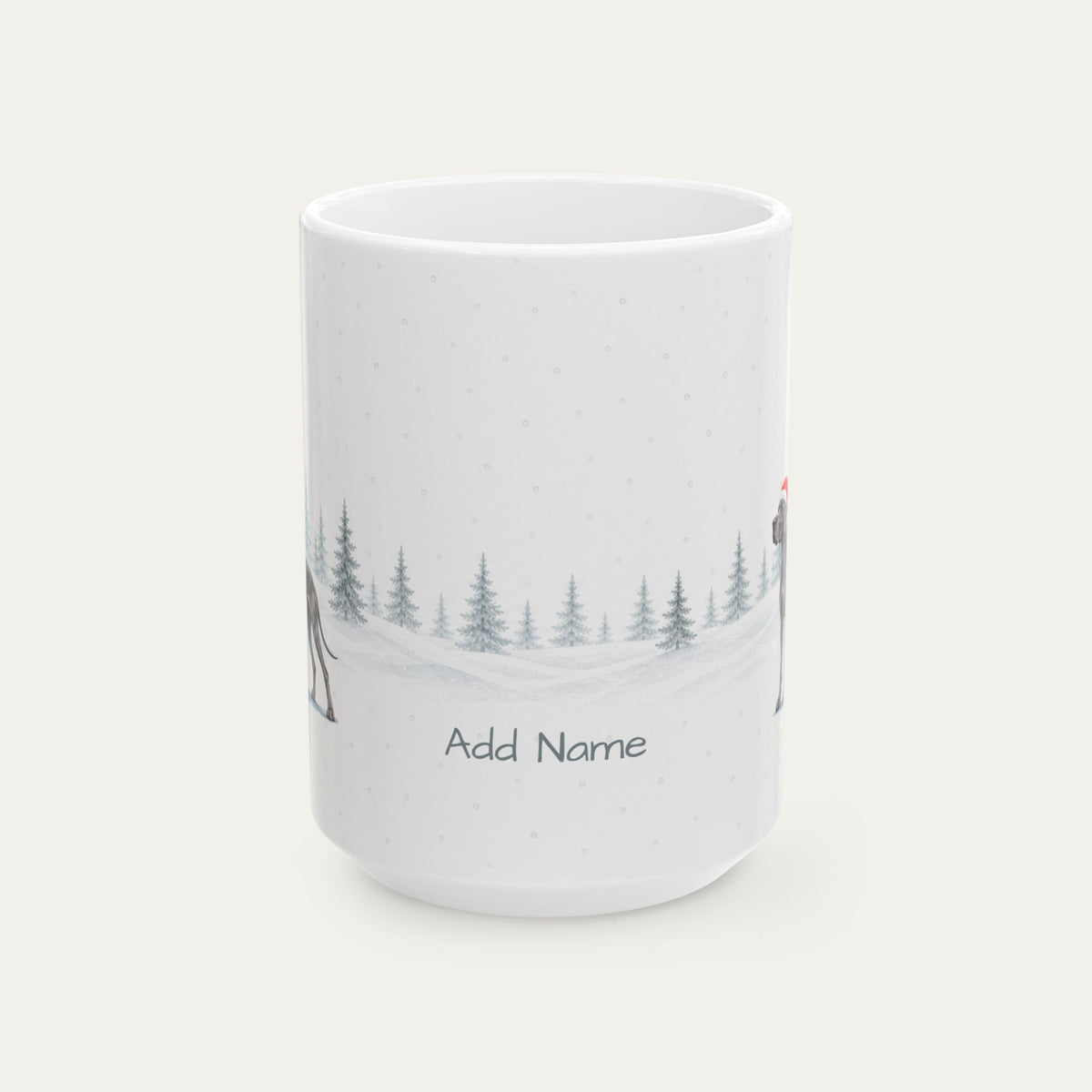 Custom Great Dane blue Christmas Santa Hat Mug
