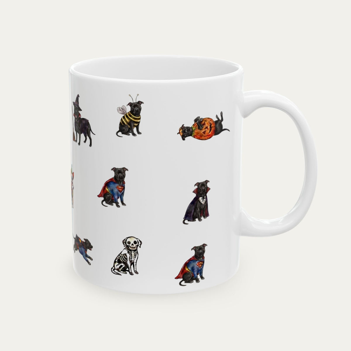 Pitbull Black Halloween mug