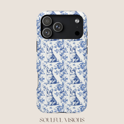 Corgi Toile De Jouy Magnetic Phone Case