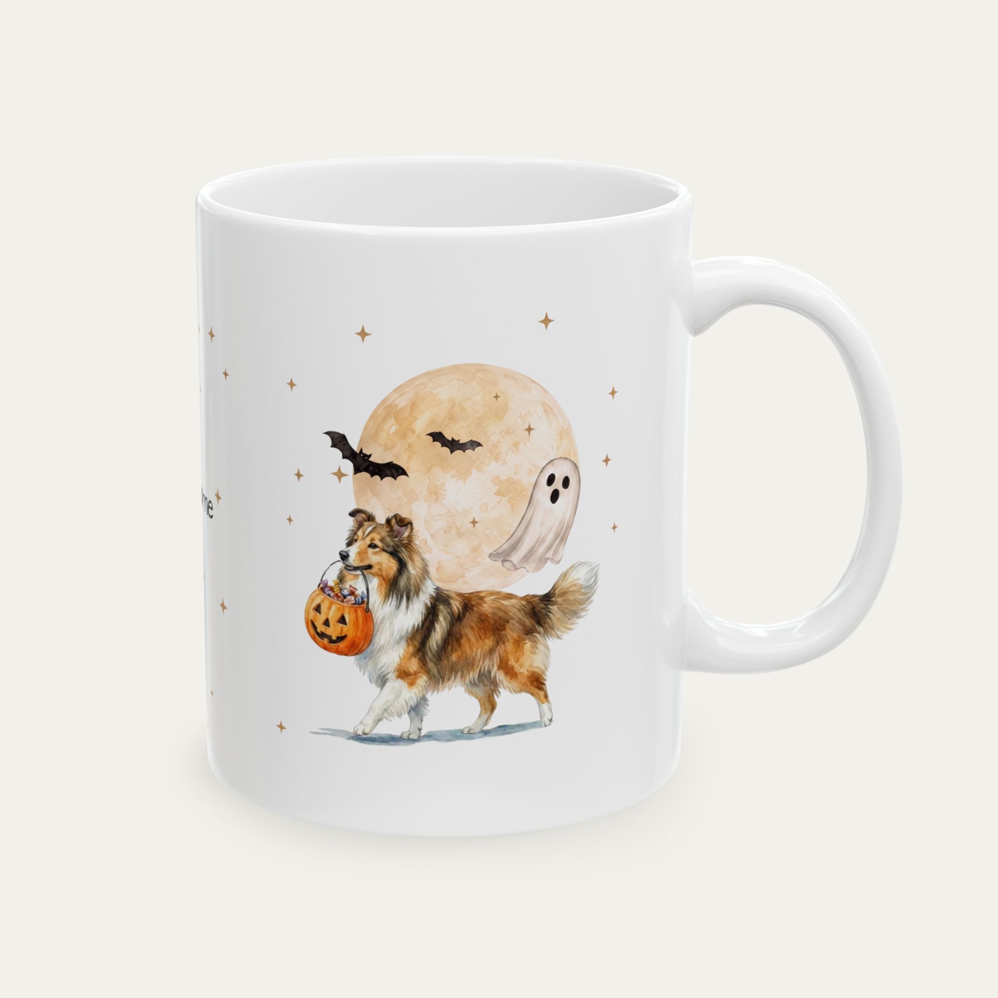 Custom Shetland Sheepdog Halloween mug