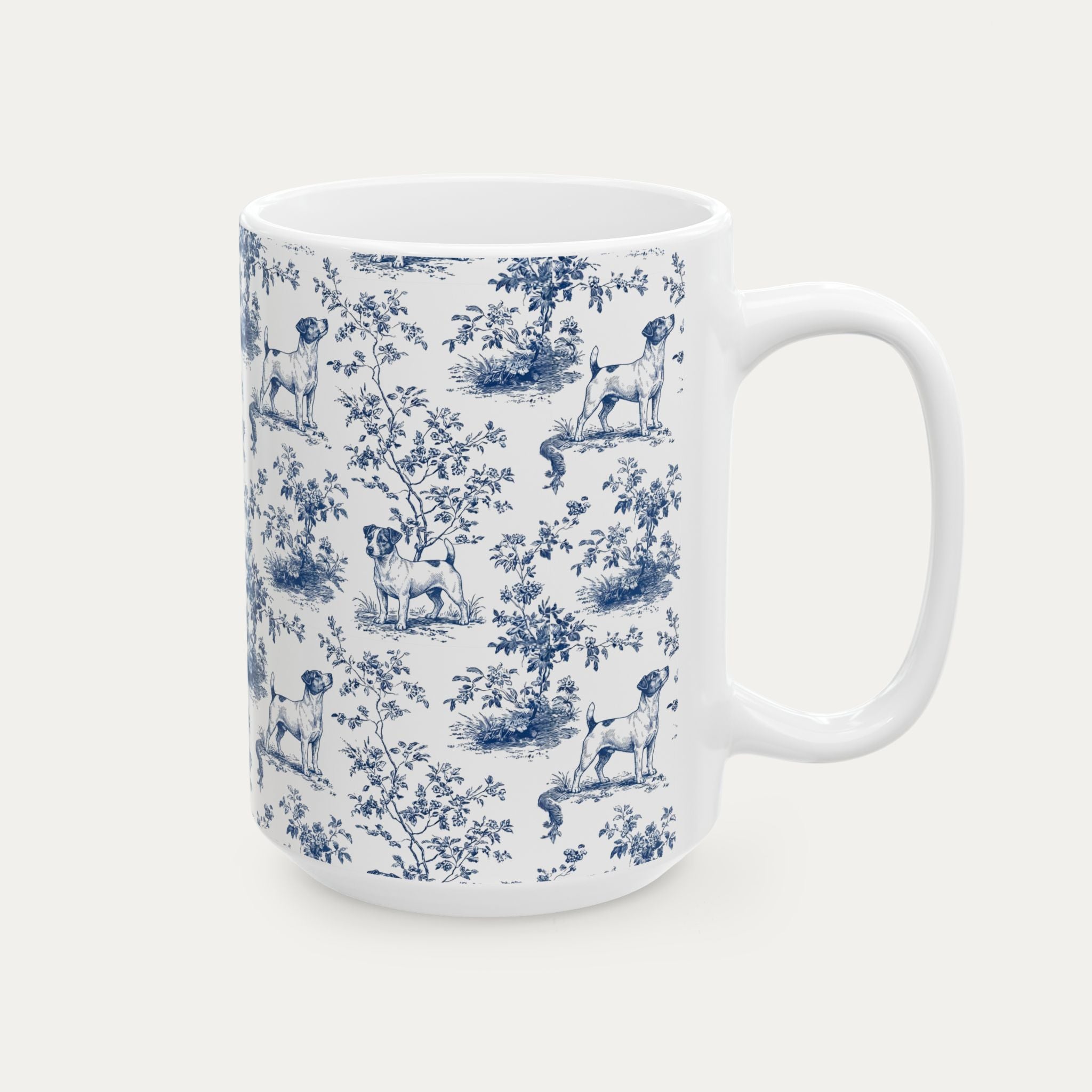 Jack Russell Terrier Blue Toile Mug