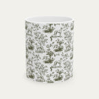 Whippet Sage Green Toile Mug