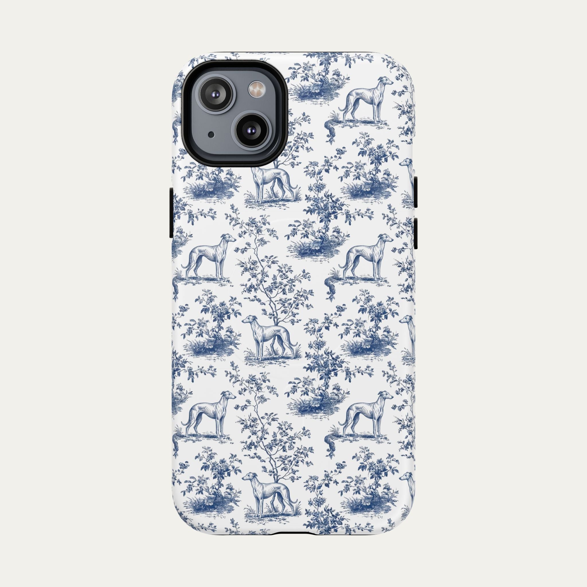 Greyhound Blue Toile Phone case