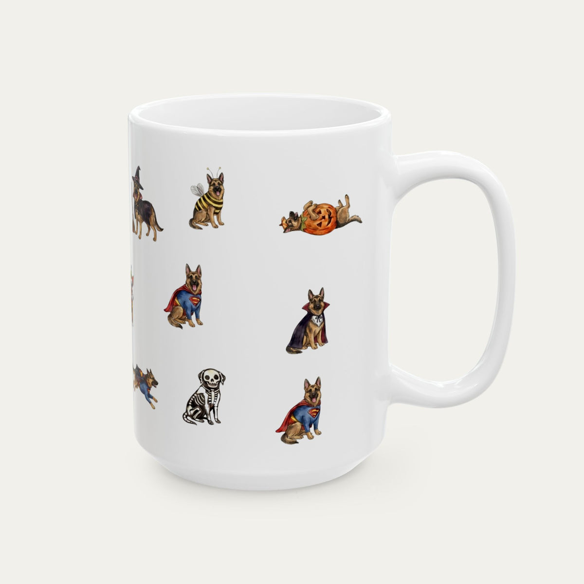 German Shepherd Halloween mug