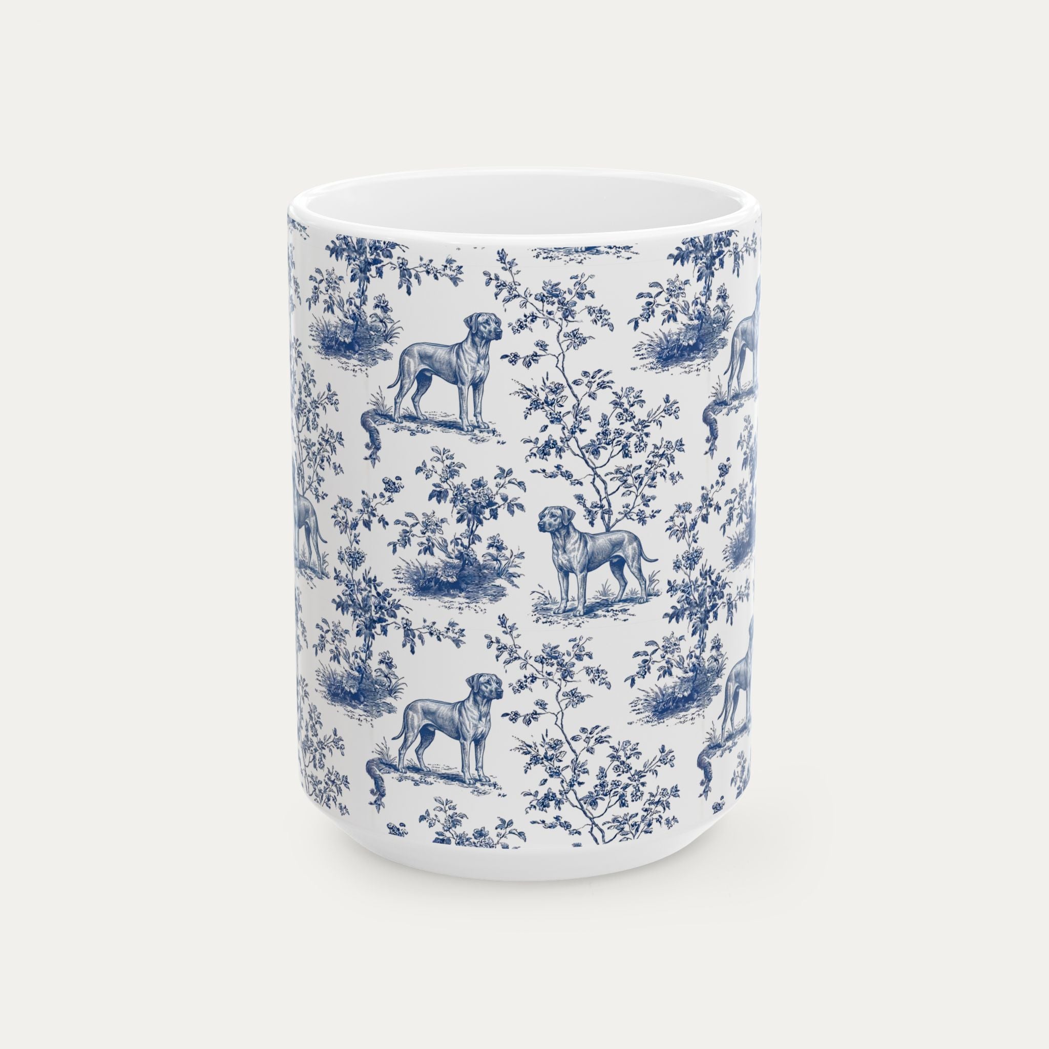 Rhodesian Ridgeback Blue Toile Mug