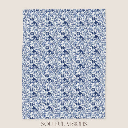 English Springer French Toile De Jouy Blanket