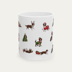 Border Collie Brown and White Christmas Mug