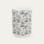 English bulldog Sage Green Toile Mug