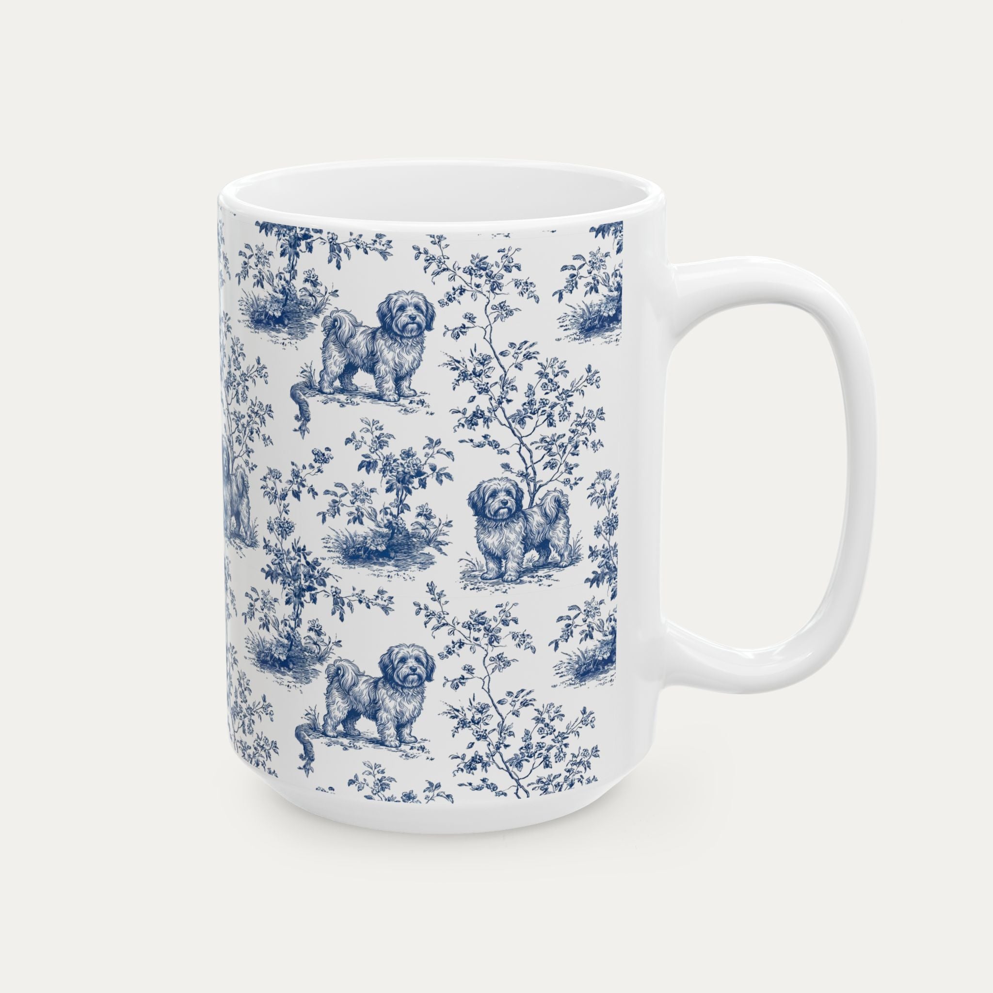 Havanese Blue Toile Mug