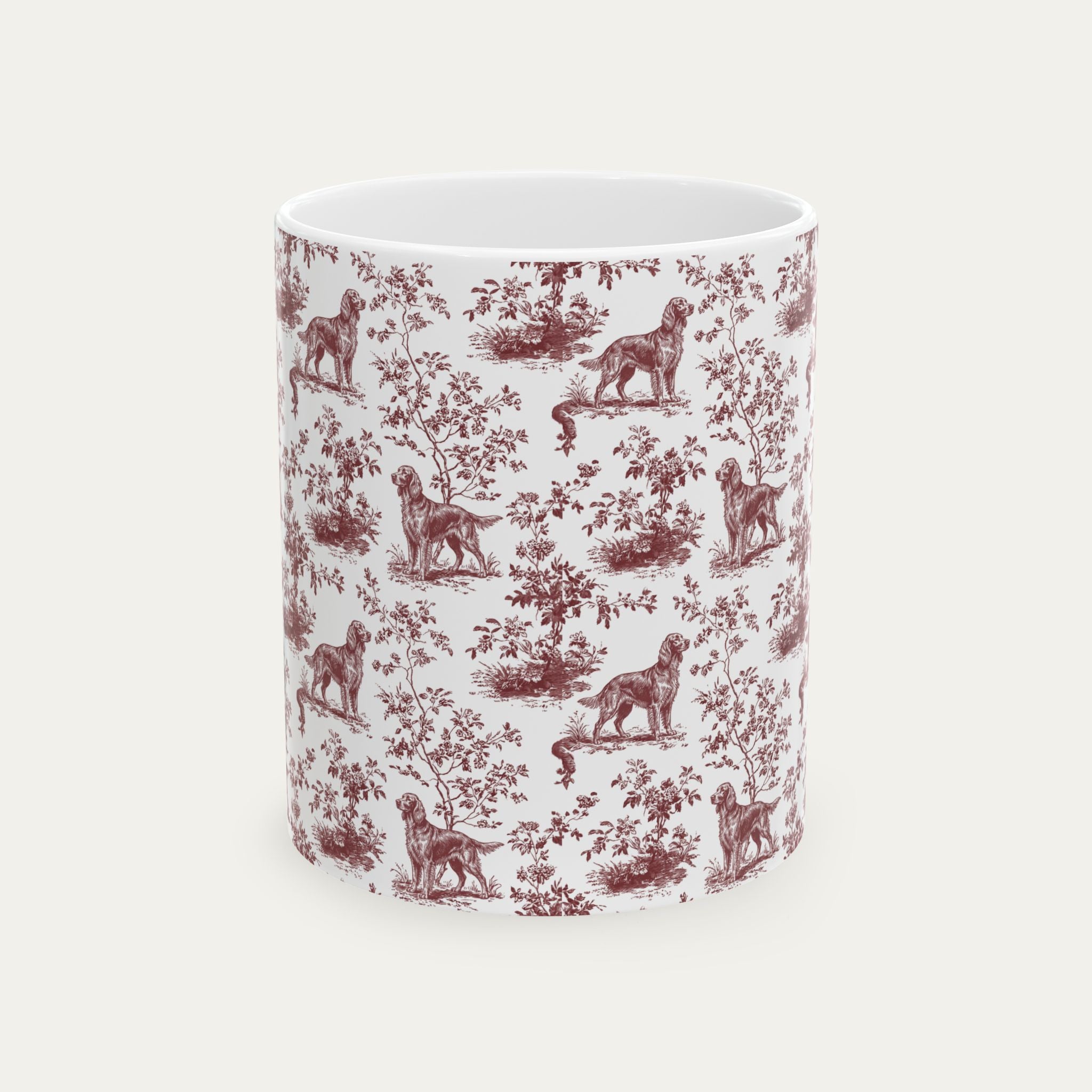 Irish Setter Burgundy Toile Mug