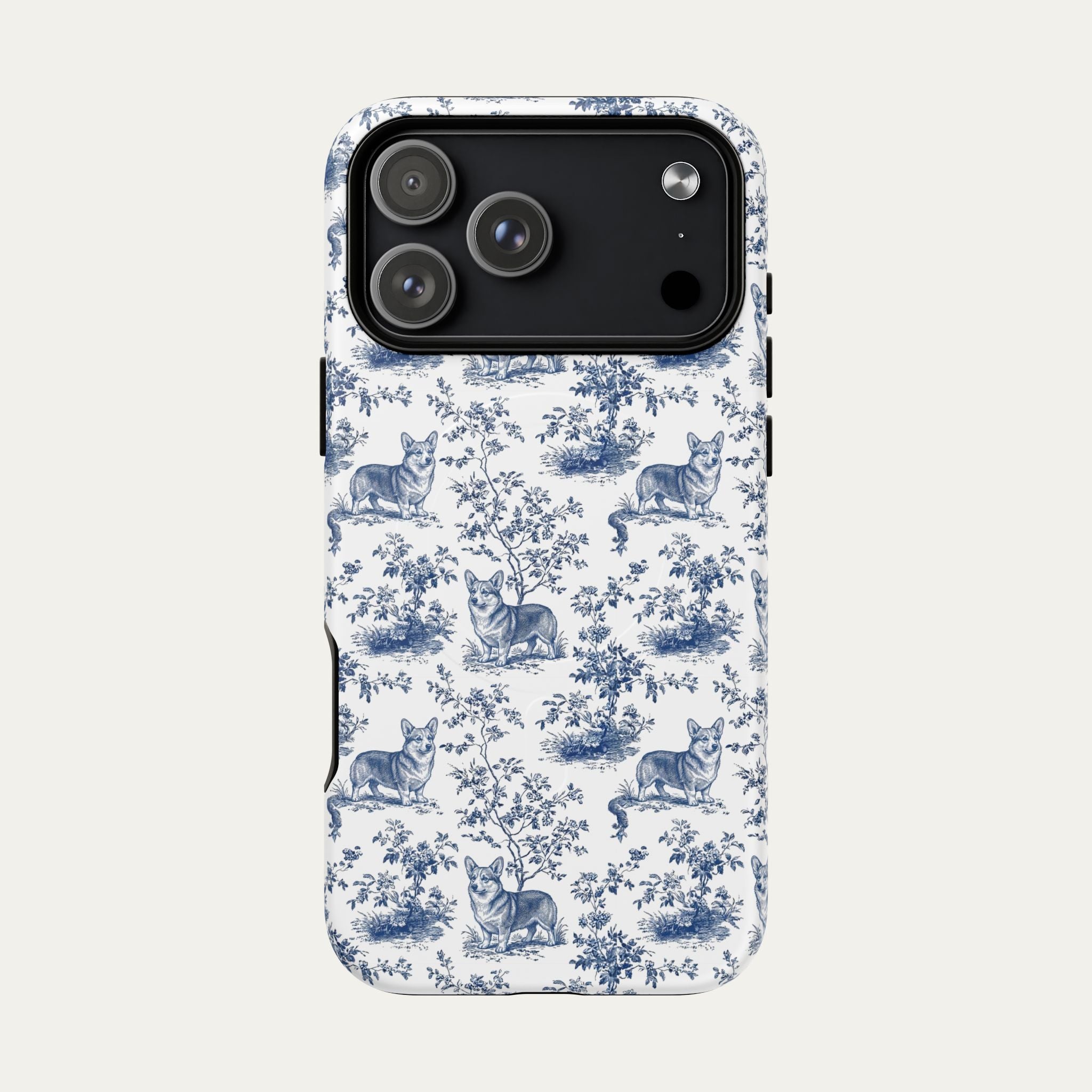 Dog Blue Toile Phone Case