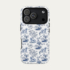 Goldendoodle Blue Toile Phone case