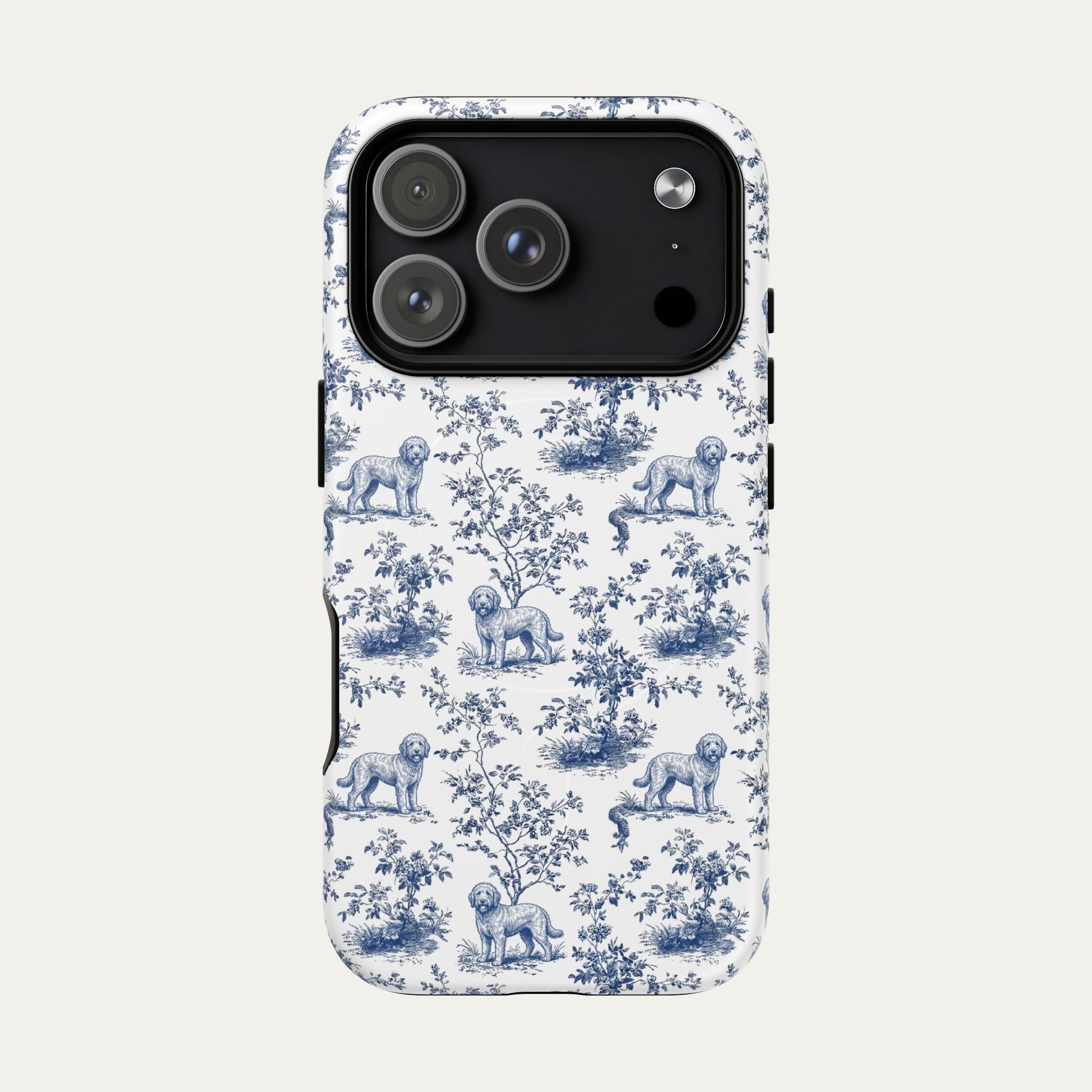 Goldendoodle Blue Toile Phone case
