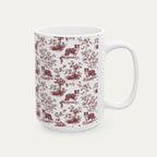 Border Collie Burgundy Toile Mug