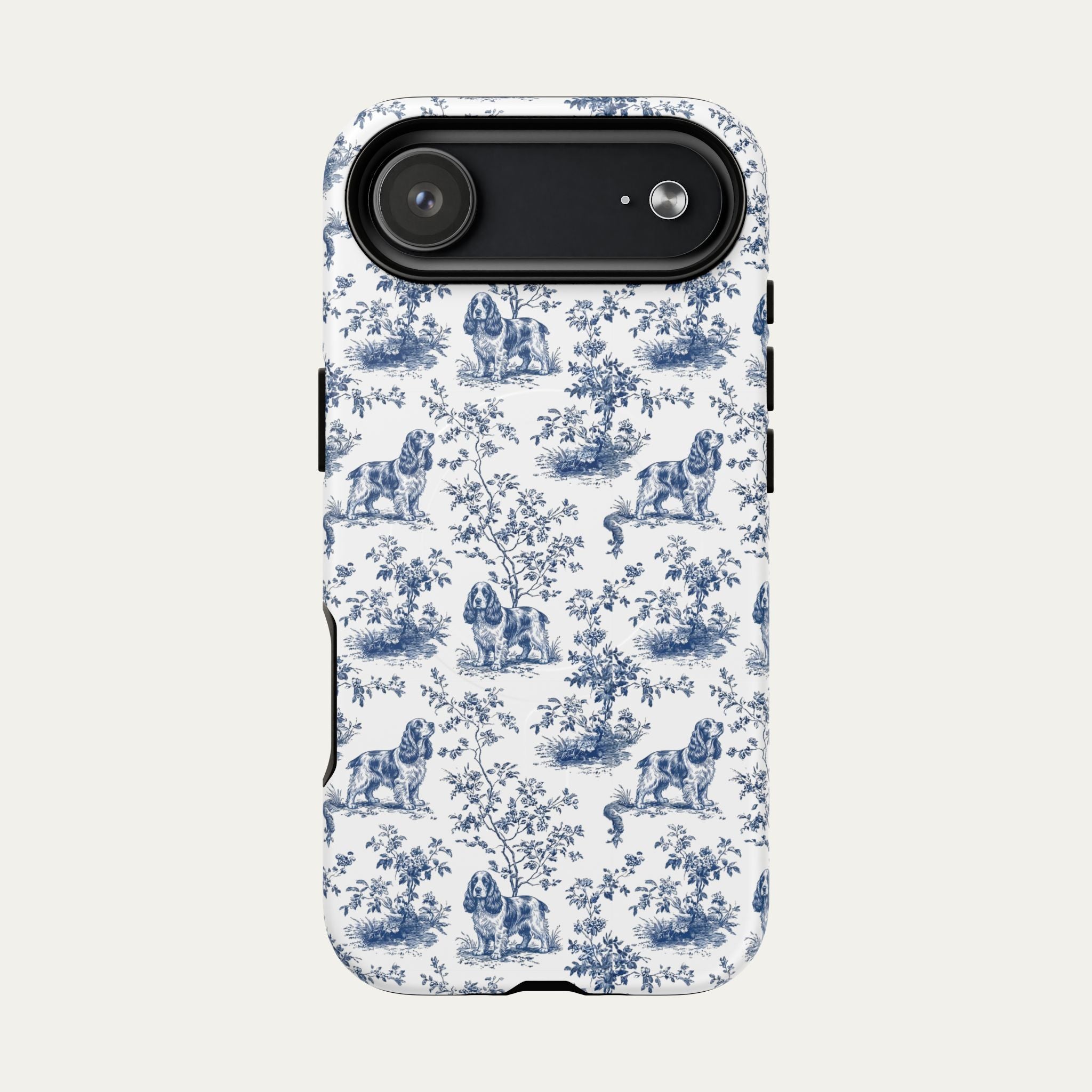 Cocker Spaniel Blue Toile Phone case