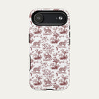 Bengal Cat Burgundy Toile phone Case