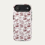 Pekingese Burgundy Toile phone Case