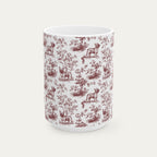 French bulldog Burgundy Toile Mug