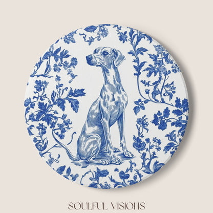 Whippet Ceramic Coaster French Toile