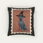 Great Dane Grey  Halloween Woven Pillow