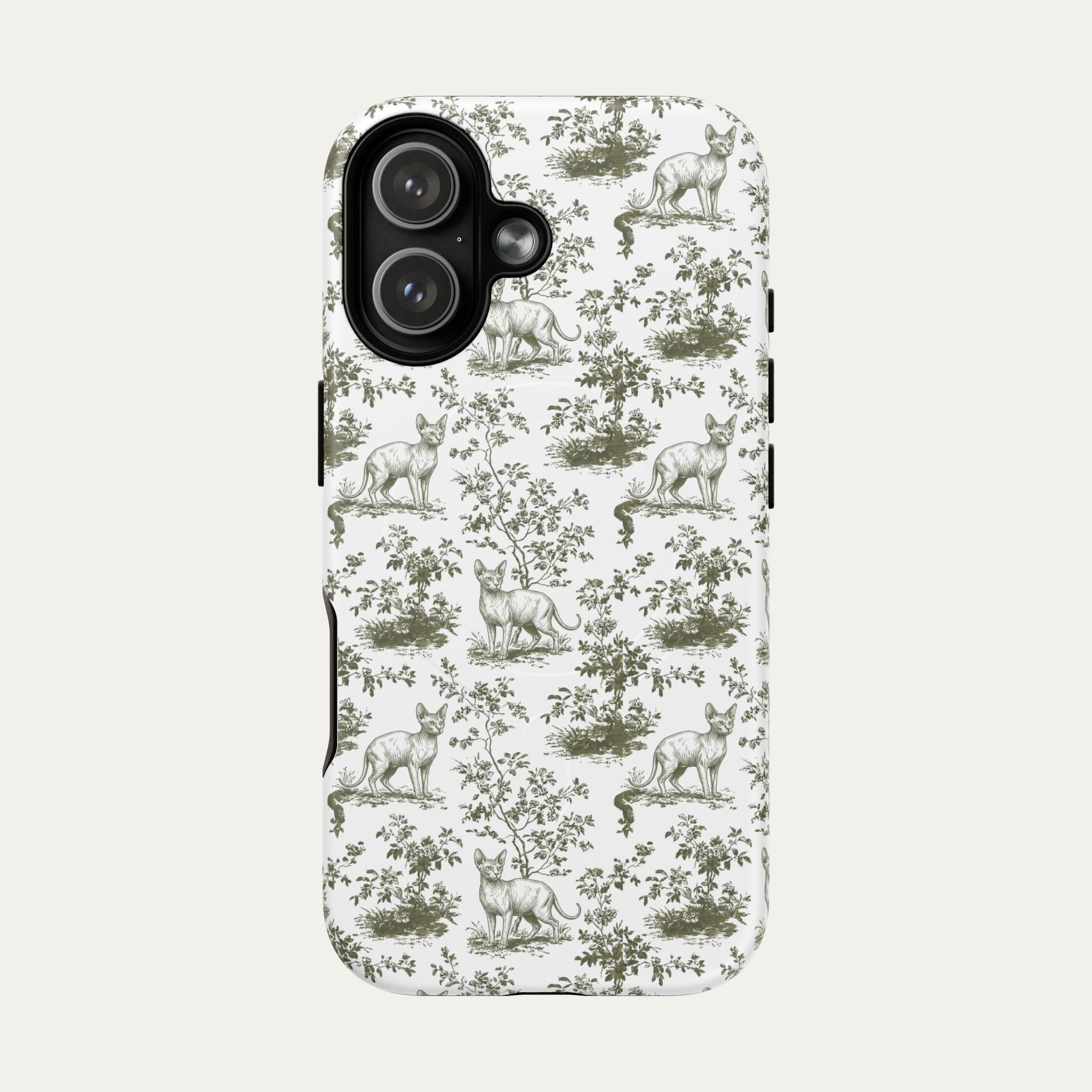 Sphynx Cat Sage Green Toile phone Case