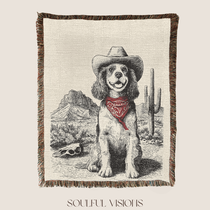 Cocker Spaniel Woven Blanket