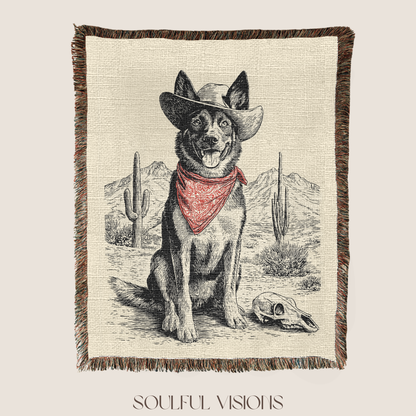 Belgian Malinois Western Woven Blanket