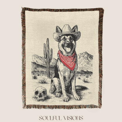 German Shepherd Woven Blanket