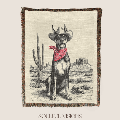Doberman Woven Blanket