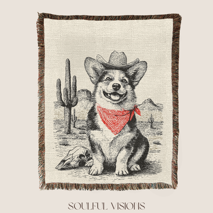 Corgi Woven Blanket