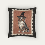 Australian shepherd Merle Halloween Woven Pillow