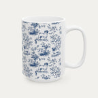 Pug Blue Toile Mug