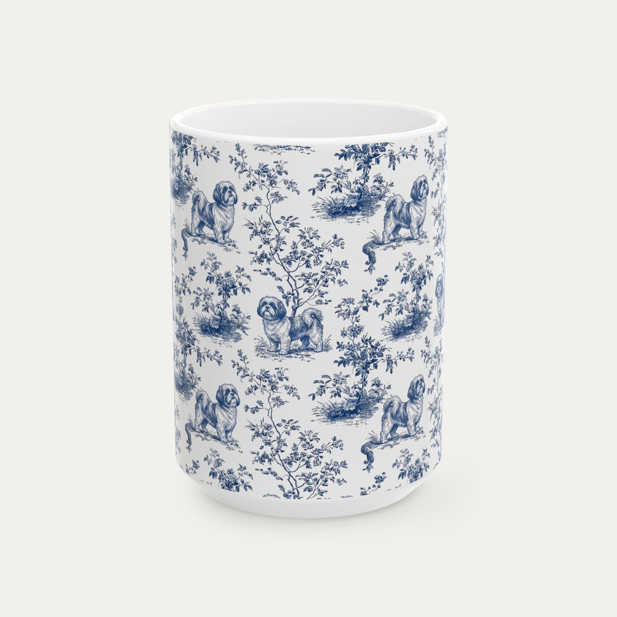 Shih tzu Blue Toile Mug