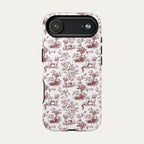 Bichon Frise Burgundy Toile phone Case