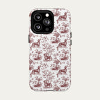 Dachshund Shorthaired Burgundy Toile phone Case