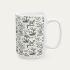 Shiba Inu Sage Green Toile Mug