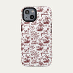 Toy Fox Terrier Burgundy Toile phone Case