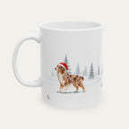 Custom Australian Shepherd Red Merle Christmas Santa Hat Mug