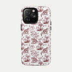Scottish Fold Cat Burgundy Toile phone Case