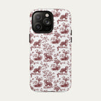Bernedoodle Burgundy Toile phone Case